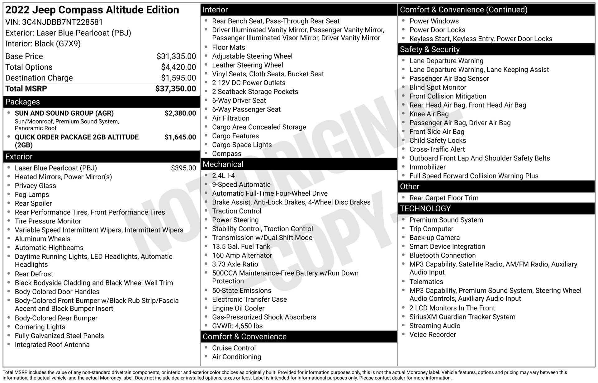 Used 2022 Jeep Compass Latitude w/ Sun and Sound Group AWD/4WD image 4