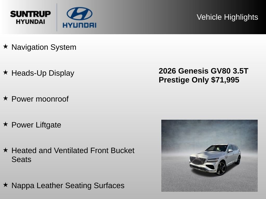 Used 2026 Genesis GV80 3.5T Prestige AWD/4WD image 8
