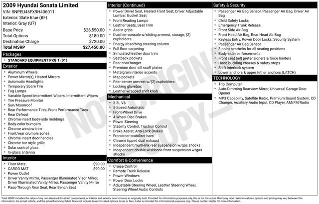 Used 2009 Hyundai Sonata Limited FWD image 3