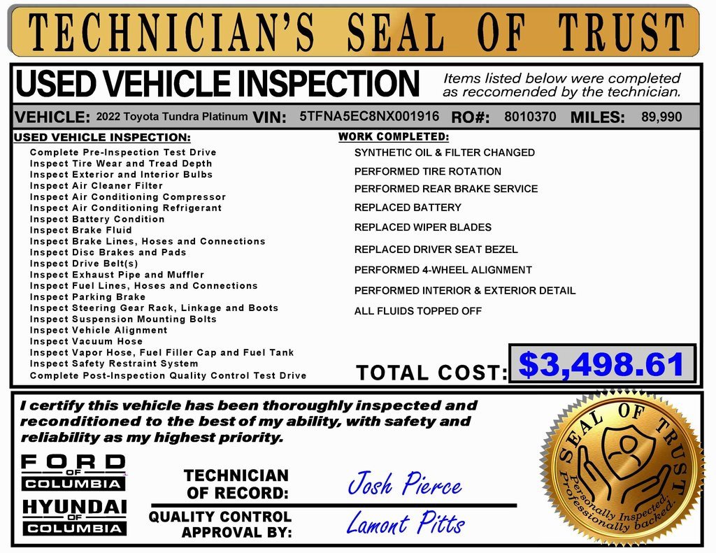 Used 2022 Toyota Tundra Platinum image 2