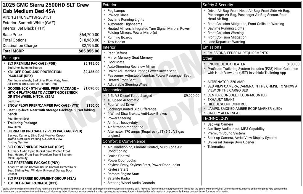 New 2025 GMC Sierra 2500 SLT w/ SLT Premium Package image 2