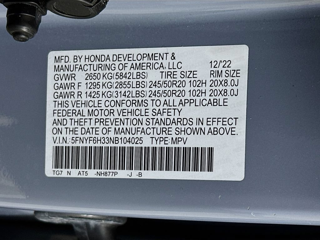 Certified 2022 Honda Pilot Sport image 24