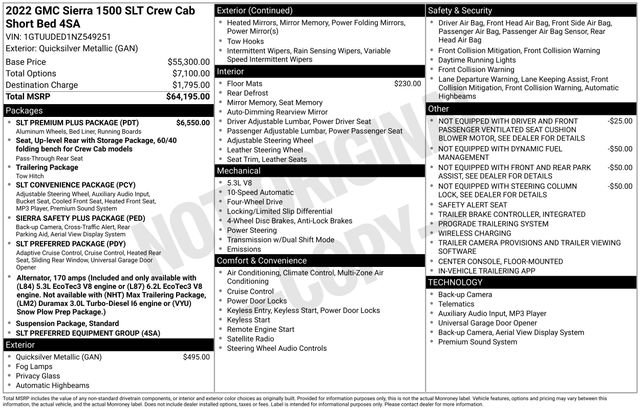 Used 2022 GMC Sierra 1500 SLT w/ SLT Premium Plus Package image 38