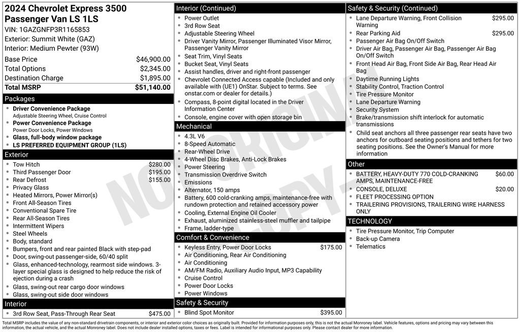Used 2024 Chevrolet Express 3500 LS RWD image 19