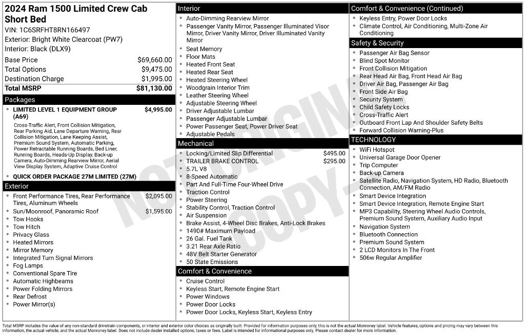 Certified 2024 RAM 1500 Limited AWD/4WD image 24