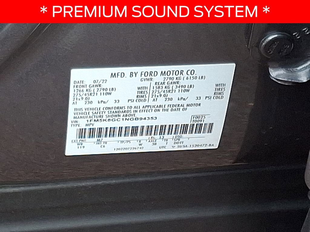 Certified 2022 Ford Explorer ST w/ Equipment Group 401A image 30