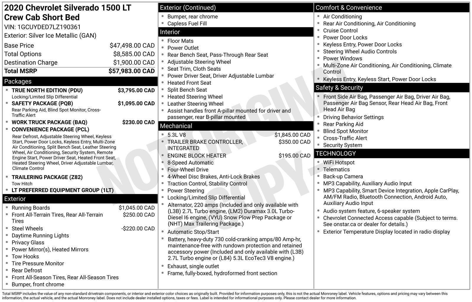 Used 2020 Chevrolet Silverado 1500 LT w/ True North Edition AWD/4WD image 5