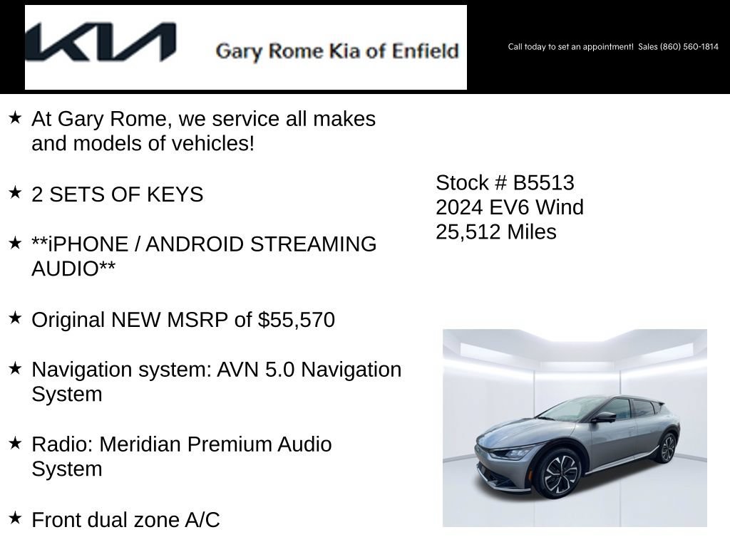 Certified 2024 Kia EV6 Wind w/ Wind Technology Package AWD/4WD image 15