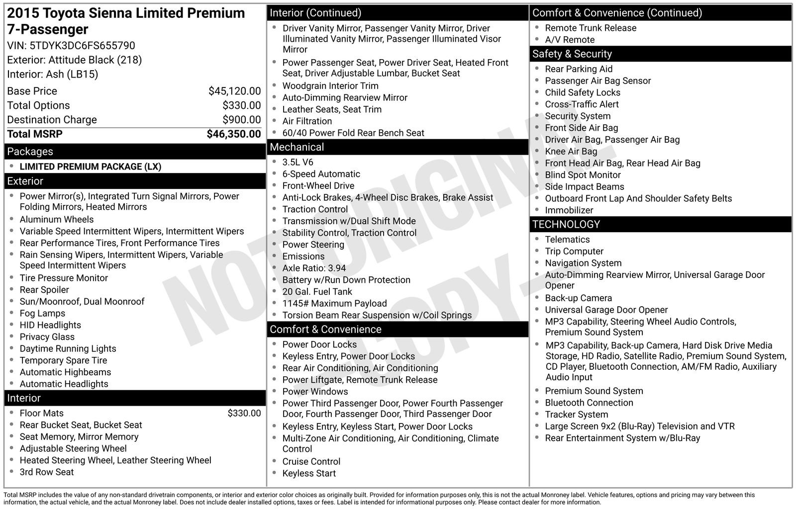 Used 2015 Toyota Sienna Limited Premium FWD image 30