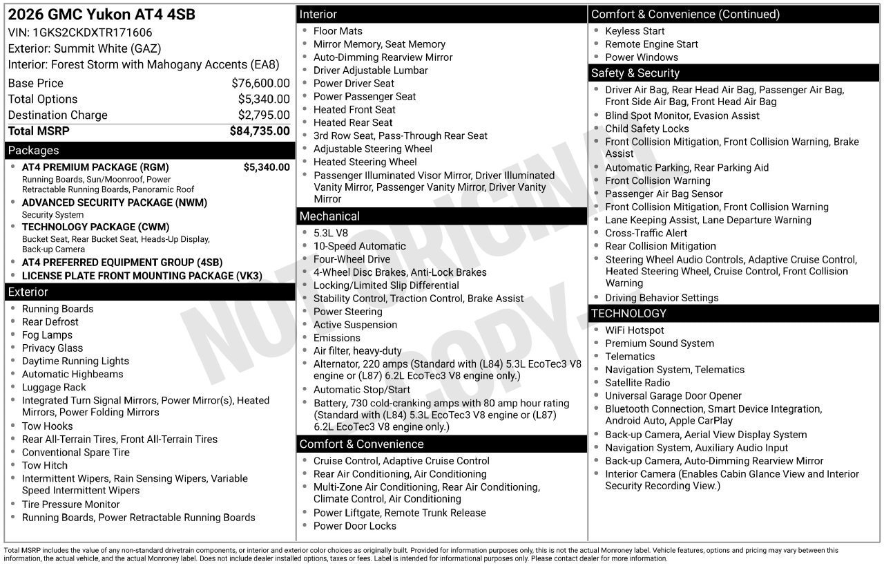 Certified 2026 GMC Yukon AT4 w/ AT4 Premium Package AWD/4WD image 32