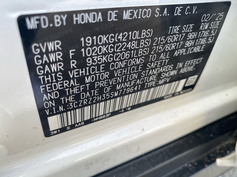 Certified 2025 Honda HR-V LX image 39