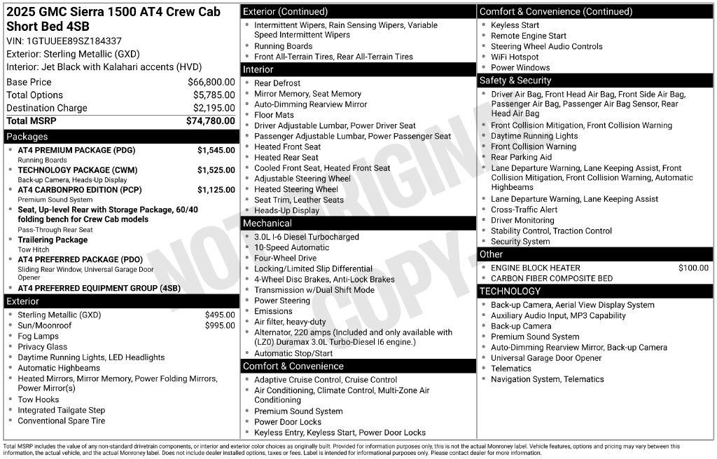 Certified 2025 GMC Sierra 1500 AT4 w/ AT4 Premium Package AWD/4WD image 59