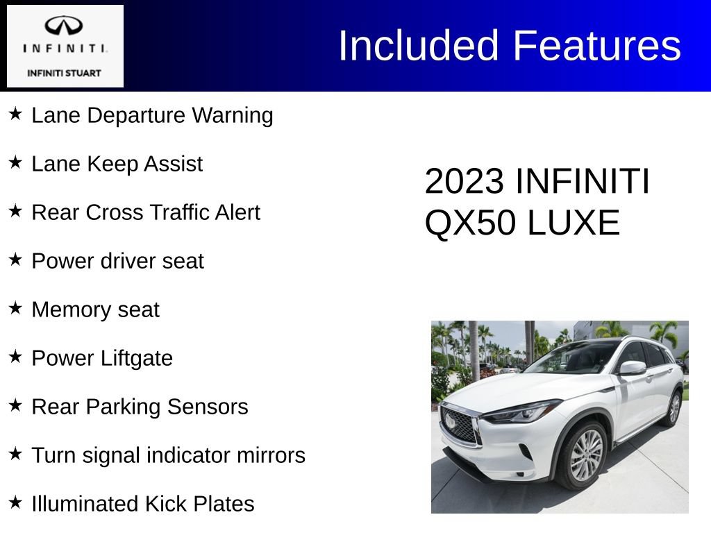 Used 2023 INFINITI QX50 Luxe FWD image 3