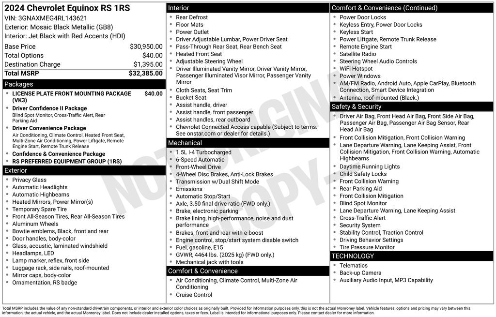 Used 2024 Chevrolet Equinox RS FWD image 6