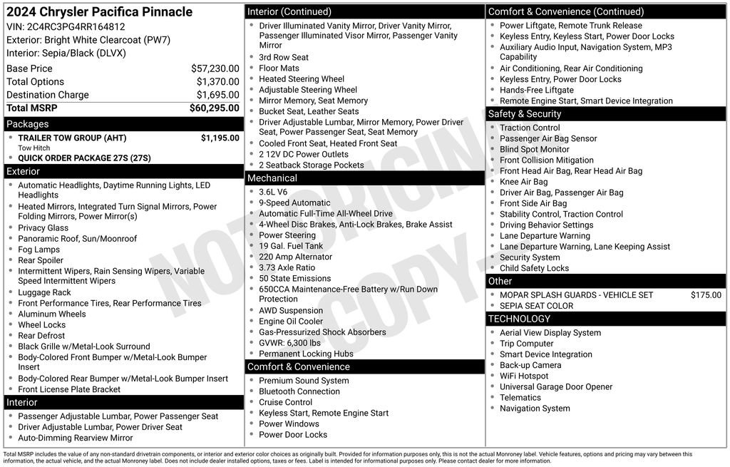 Used 2024 Chrysler Pacifica Pinnacle w/ Trailer Tow Group AWD/4WD image 32