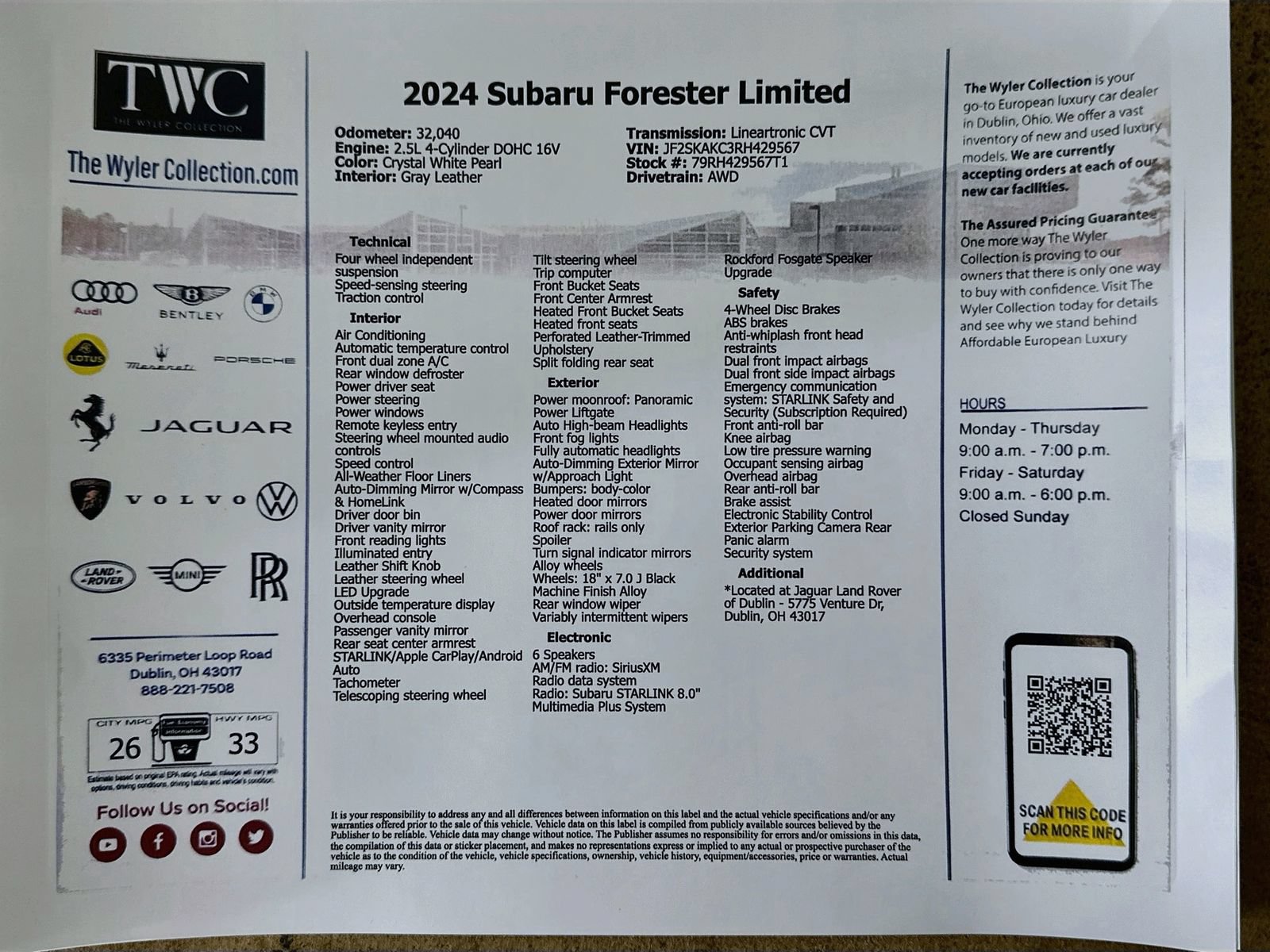 Used 2024 Subaru Forester Limited AWD/4WD image 47