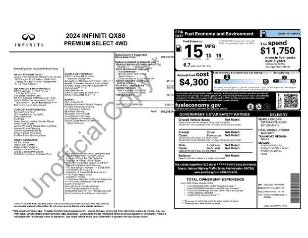Certified 2024 INFINITI QX80 Premium Select w/ Cargo Package image 2