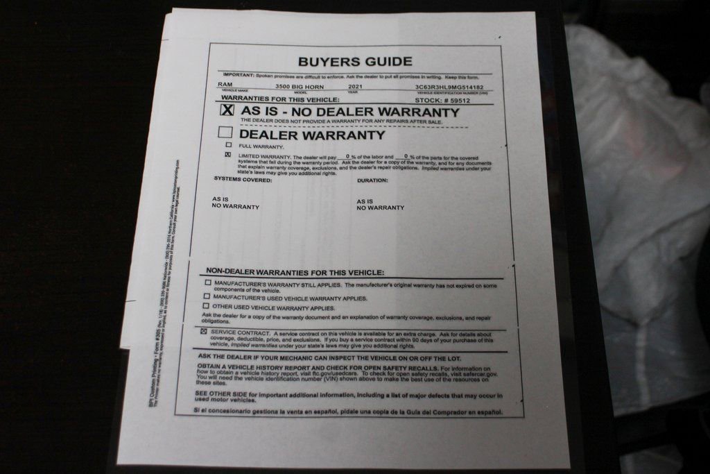 Used 2021 RAM 3500 Big Horn image 50