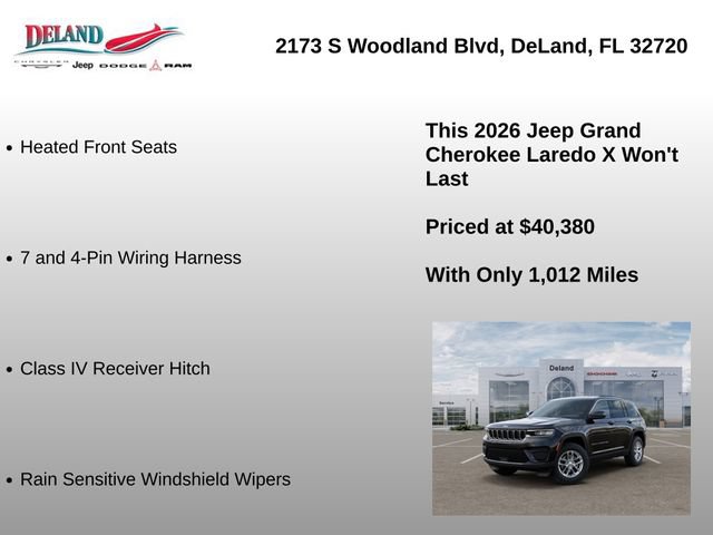 New 2026 Jeep Grand Cherokee Laredo X AWD/4WD image 38