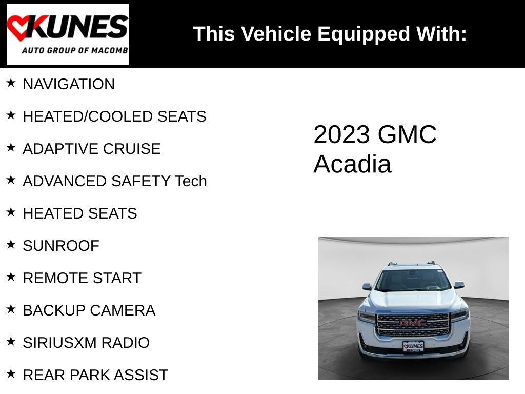 Used 2023 GMC Acadia Denali w/ Denali Ultimate Package AWD/4WD image 3