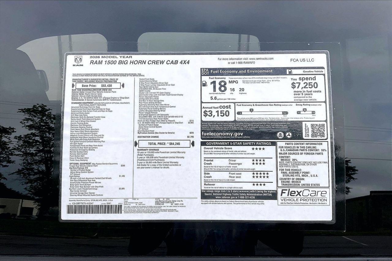 New 2026 RAM 1500 Big Horn AWD/4WD image 37