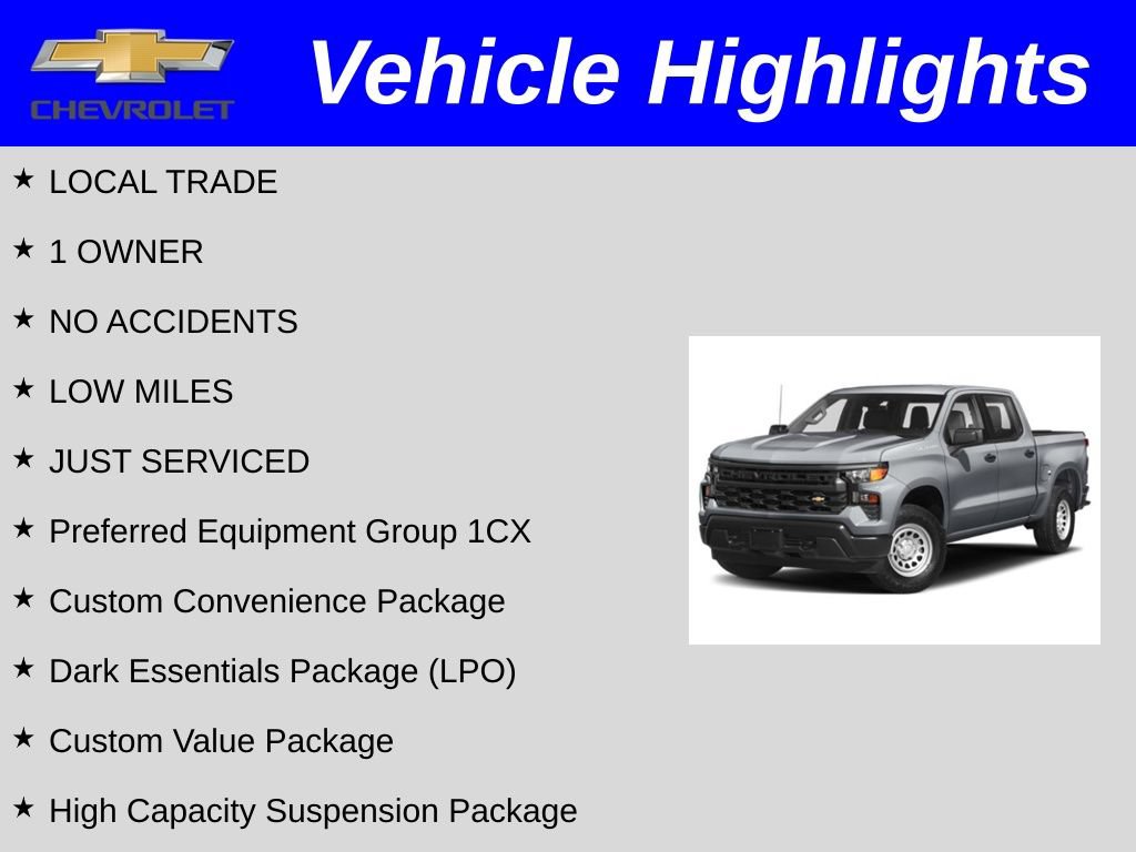 Used 2024 Chevrolet Silverado 1500 Custom w/ LPO, Dark Essentials Package AWD/4WD image 2