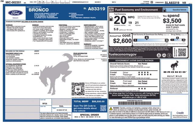 Used 2025 Ford Bronco Outer Banks AWD/4WD image 2