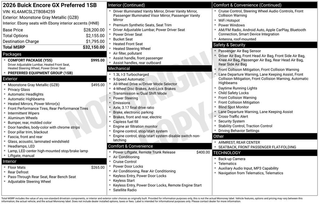 New 2026 Buick Encore GX Preferred w/ Comfort Package AWD/4WD image 46