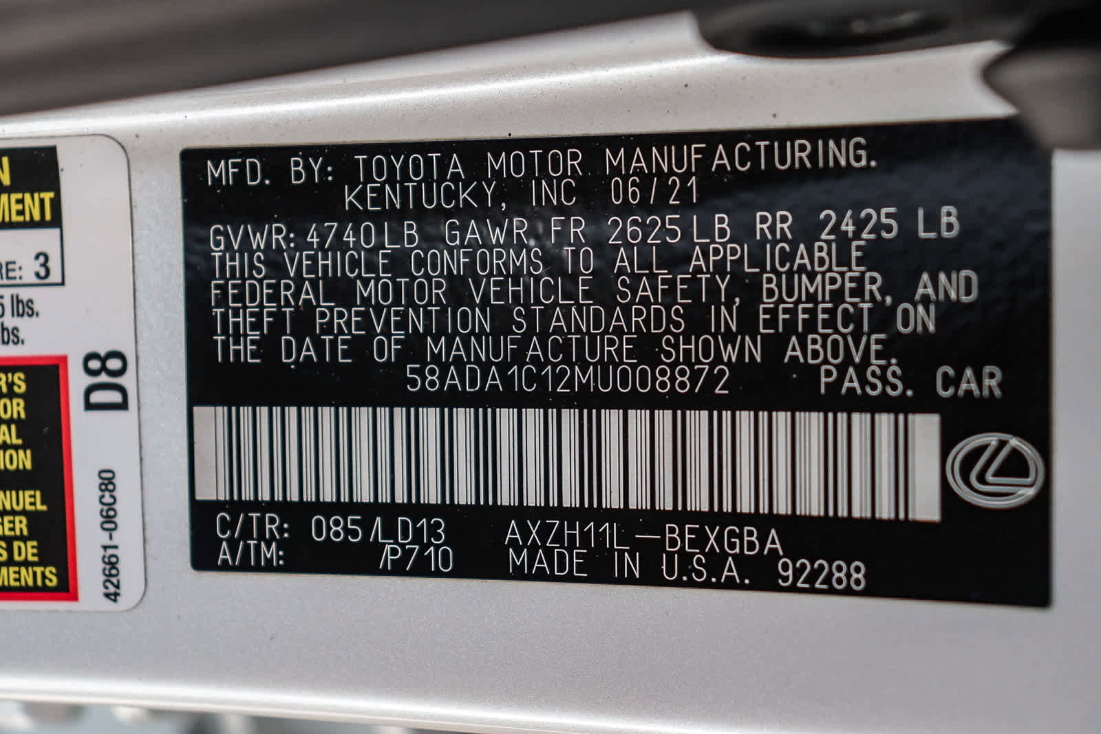 Used 2021 Lexus ES 300h w/ Premium Package image 37