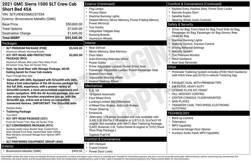 Used 2021 GMC Sierra 1500 SLT w/ SLT Premium Package AWD/4WD image 46