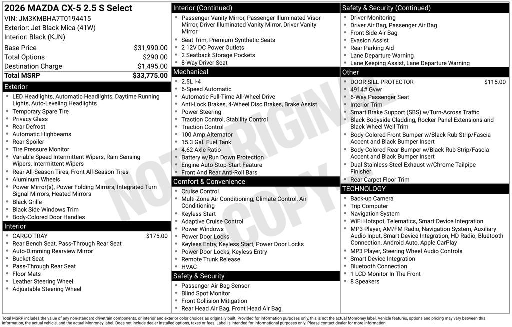 New 2026 MAZDA CX-5 Select AWD/4WD image 22
