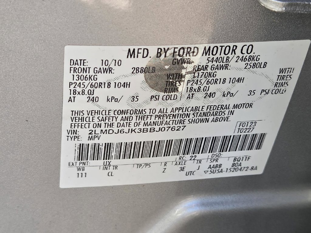 Used 2011 Lincoln MKX 2WD w/ 101A Rapid Spec Order Code image 44
