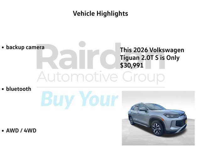 New 2026 Volkswagen Tiguan S AWD/4WD image 5