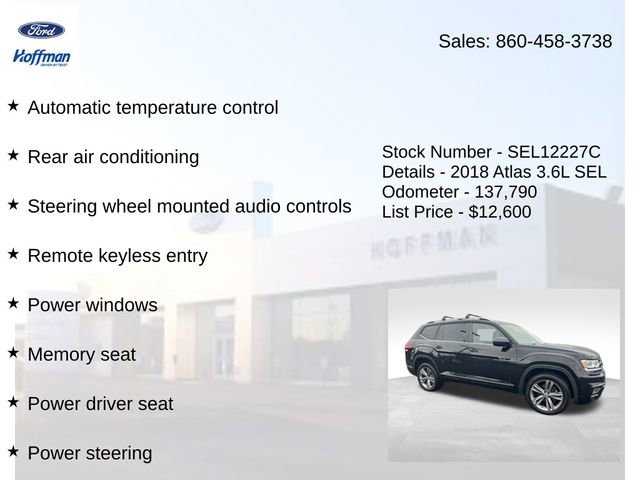 Used 2018 Volkswagen Atlas SEL w/ R-Line Package AWD/4WD image 10