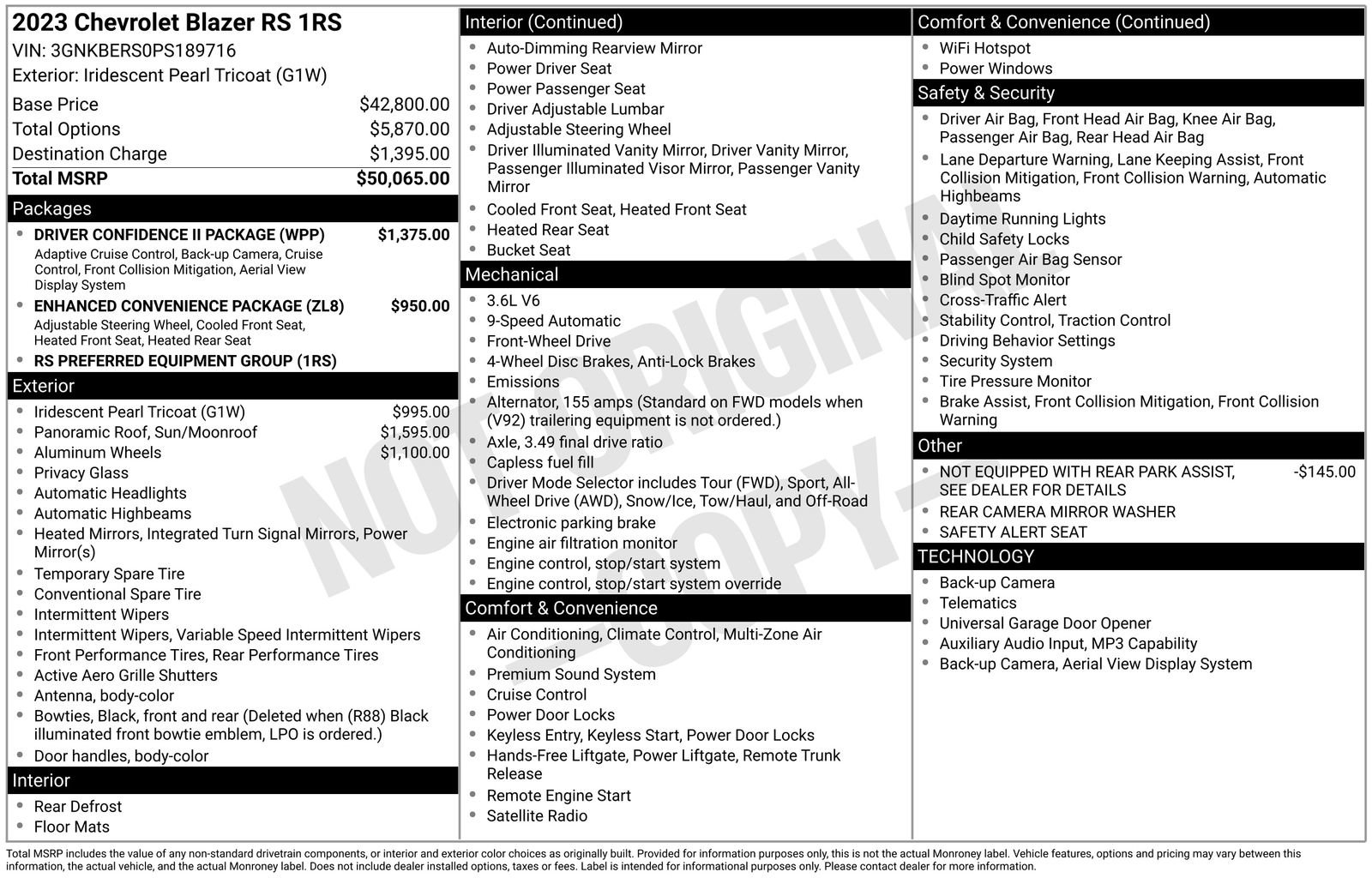 Certified 2023 Chevrolet Blazer RS w/ Driver Confidence II Package image 15