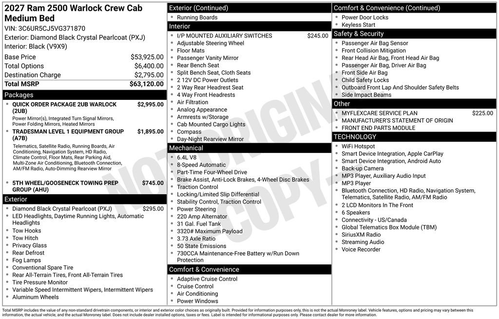 New 2027 RAM 2500 Warlock AWD/4WD image 3