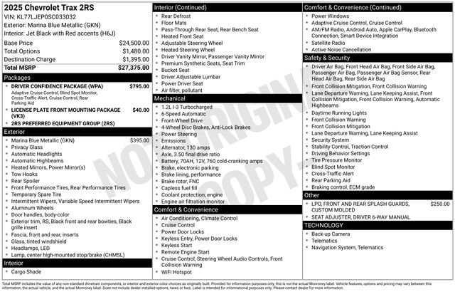 Used 2025 Chevrolet Trax RS w/ Driver Confidence Package image 68