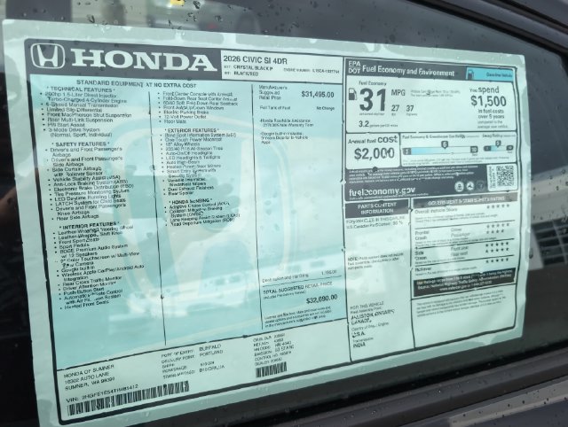 New 2026 Honda Civic Si image 34