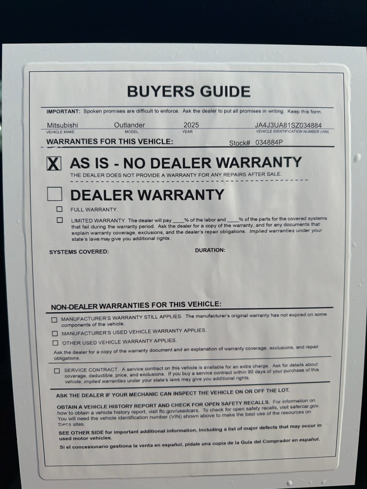 Used 2025 Mitsubishi Outlander ES FWD image 32