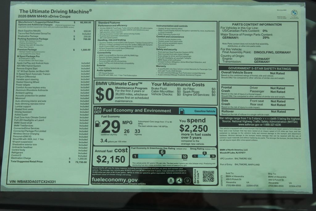 New 2026 BMW 440i xDrive Coupe w/ Premium Package AWD/4WD image 2