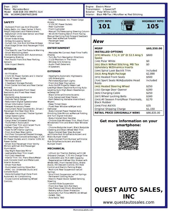 Used 2023 Mercedes-Benz EQB 350 4MATIC SUV image 13