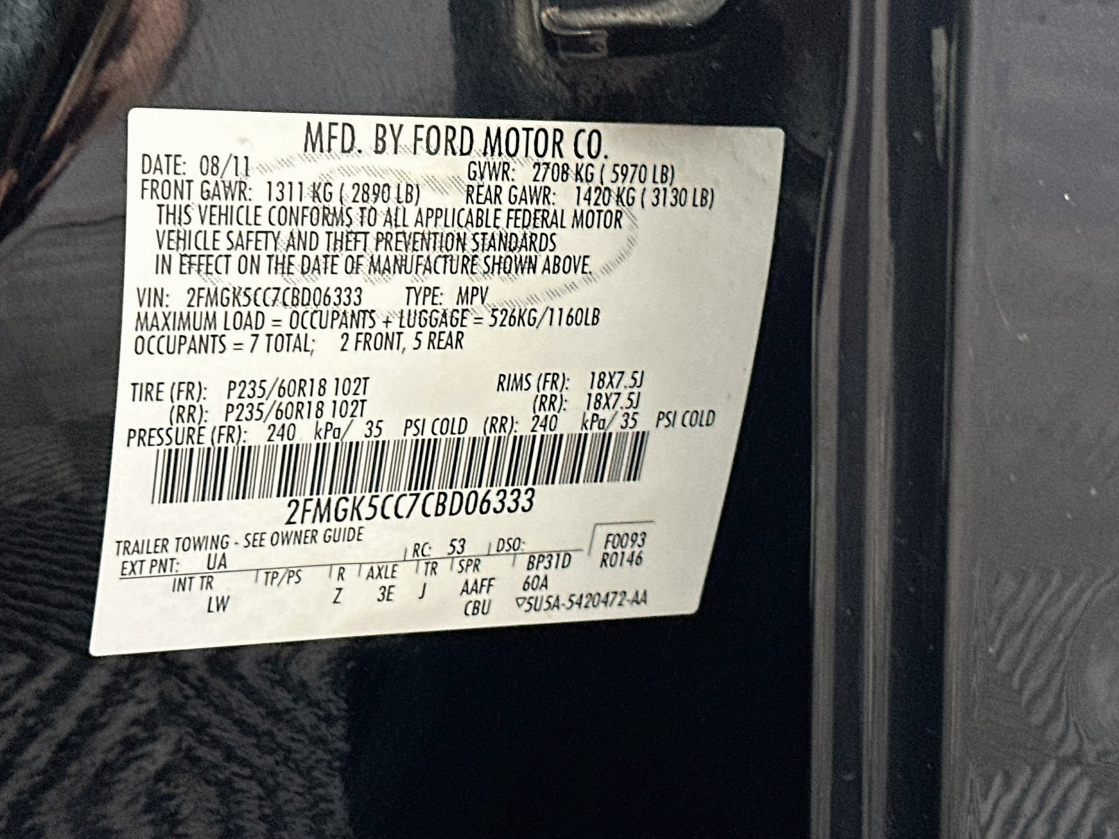 Used 2012 Ford Flex SEL w/ Equipment Group Order Code FWD image 31