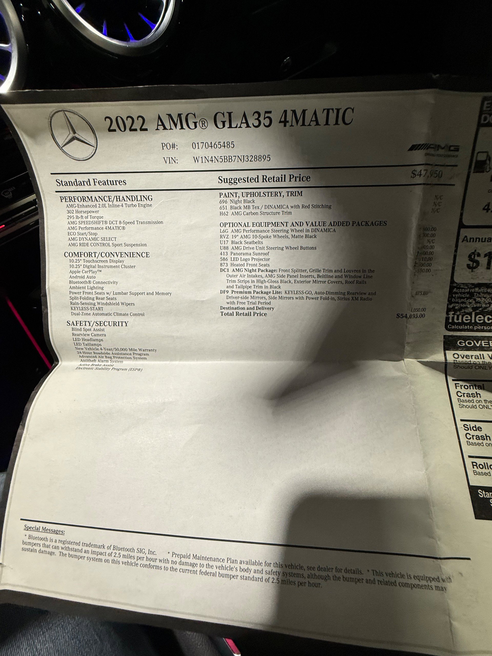 Used 2022 Mercedes-Benz GLA 35 AMG 4MATIC w/ Premium Package Lite image 71