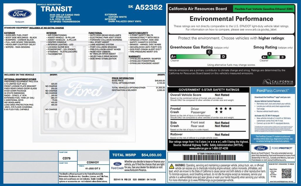 New 2025 Ford Transit 250 Low Roof w/ Load Area Protection Package image 2