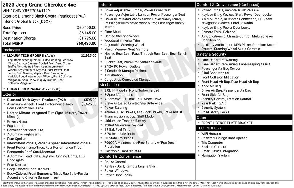 Used 2023 Jeep Grand Cherokee 4WD 4xe w/ Luxury Tech Group II image 46