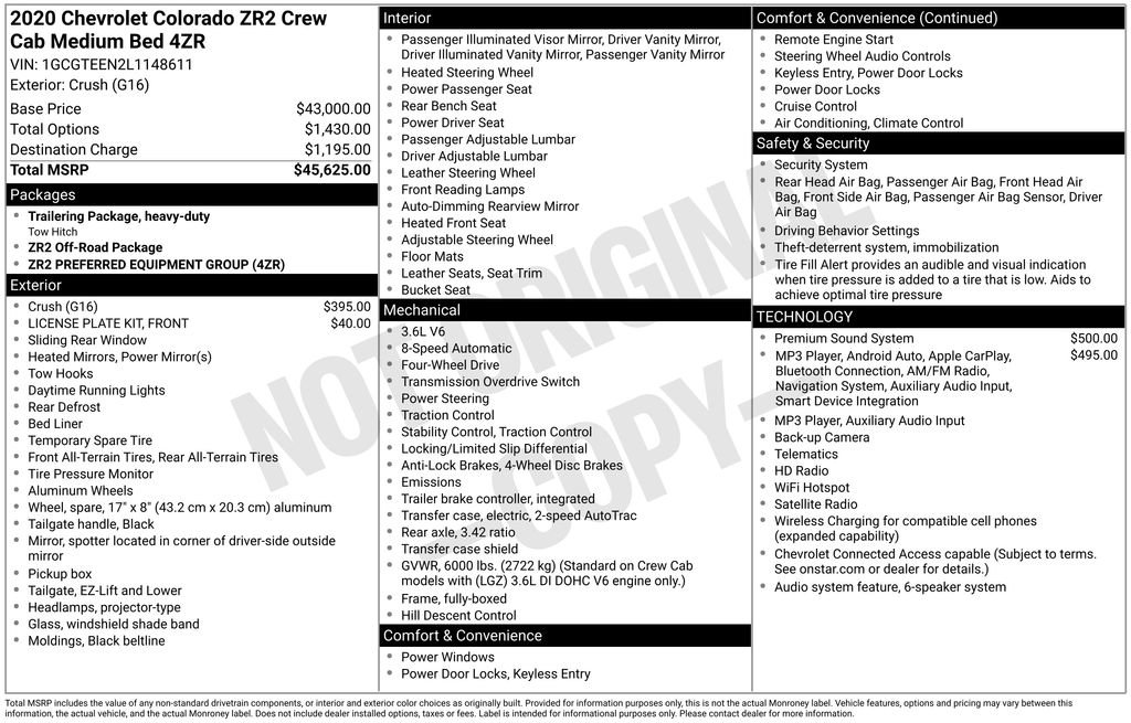 Used 2020 Chevrolet Colorado ZR2 AWD/4WD image 6