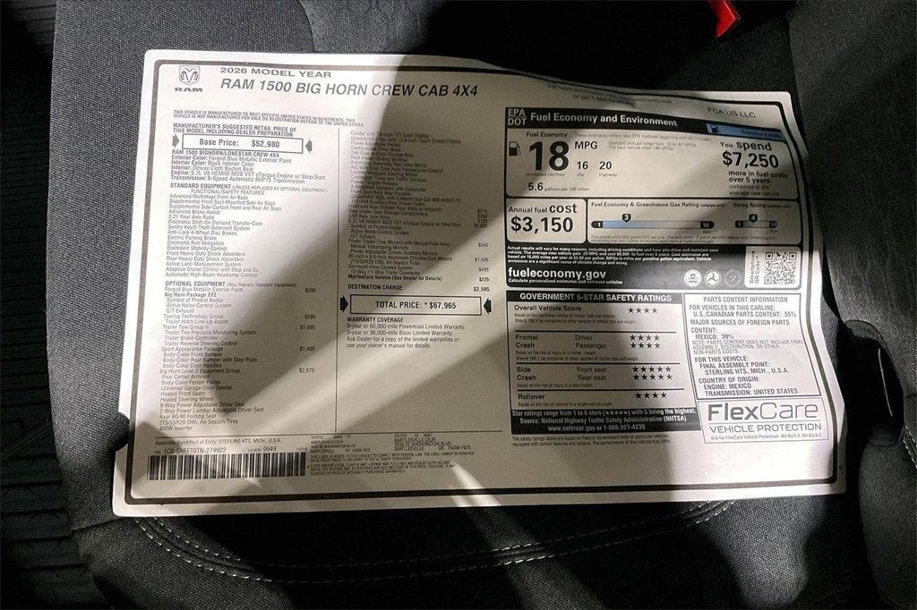 New 2026 RAM 1500 4x4 Crew Cab image 14