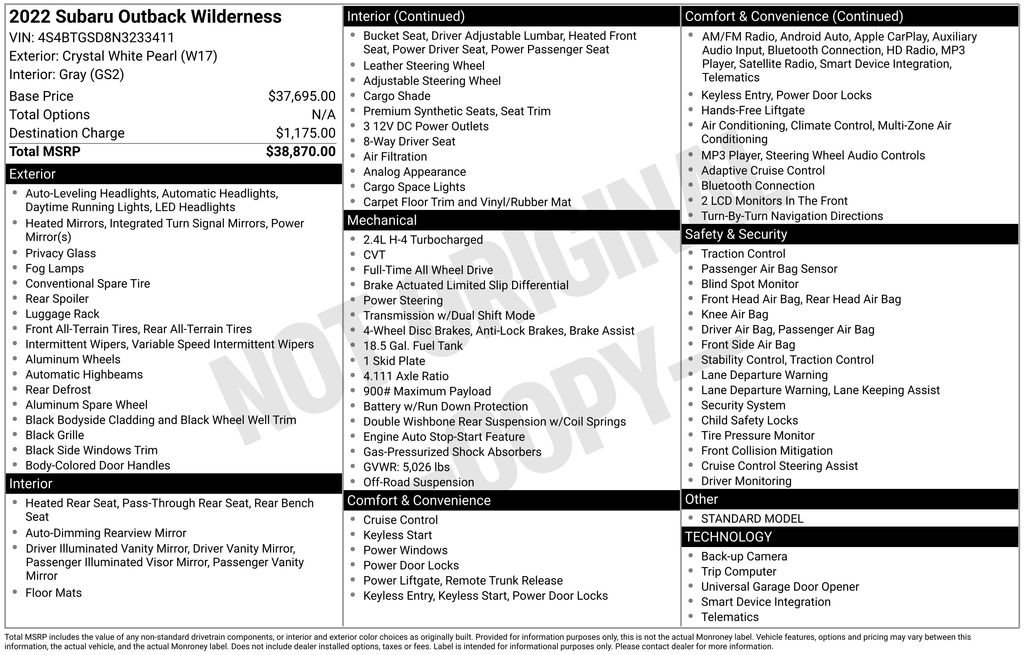 Used 2022 Subaru Outback Wilderness image 9