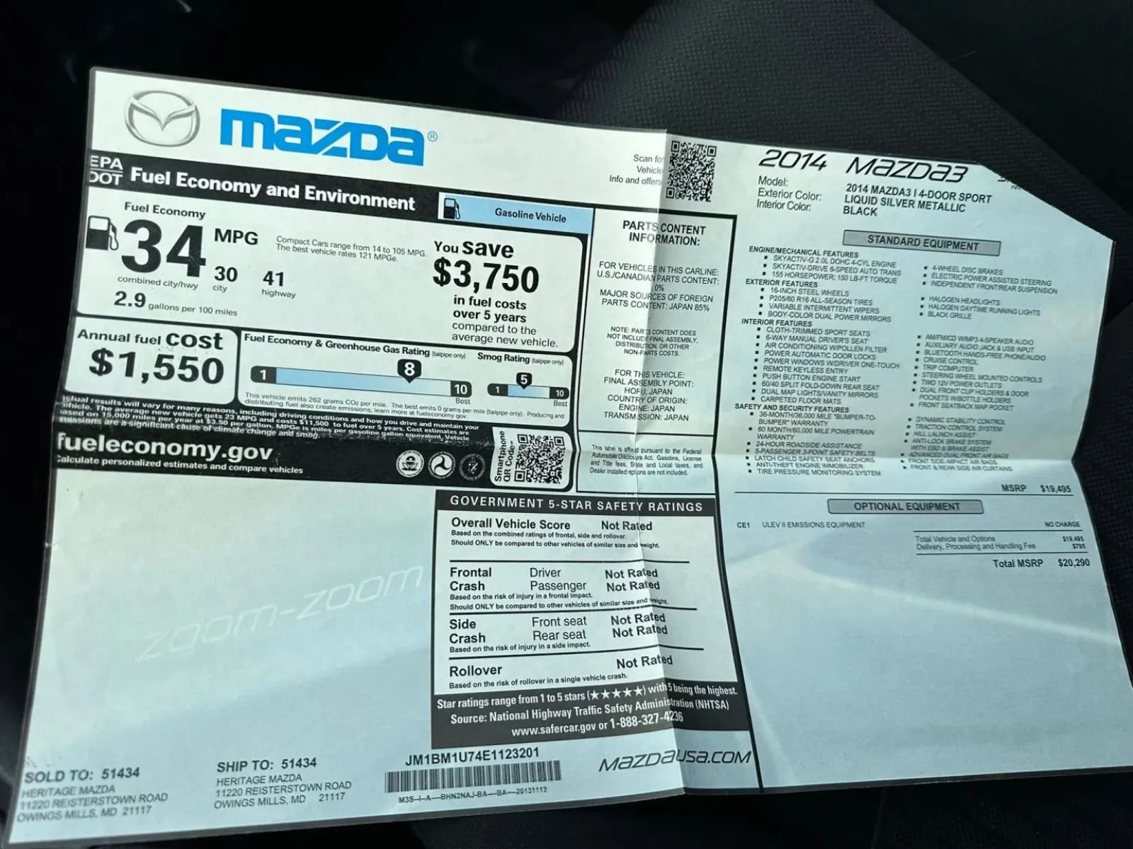 Used 2014 MAZDA MAZDA3 i Sport FWD image 20
