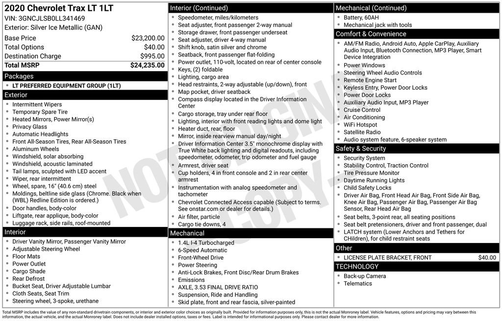 Used 2020 Chevrolet Trax LT FWD image 29
